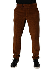 Men's Dark Brown Corduroy Cotton Skinny Denim Jeans Clothing