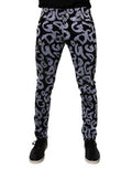 Men's Black Logo Monogram Cotton Skinny Denim Jeans Clothing