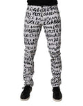 Men's Logo-Print Cotton Denim Jeans White