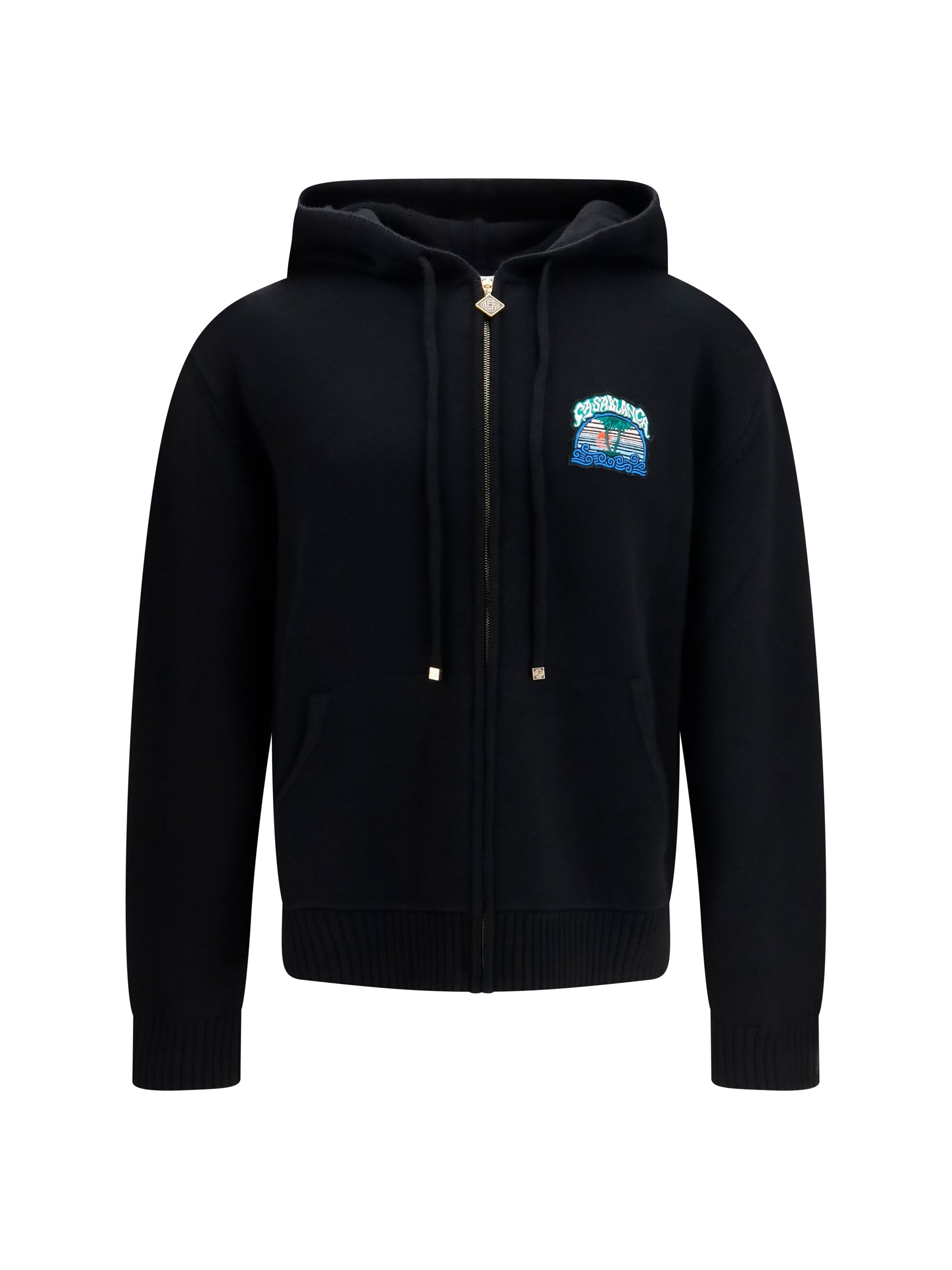 Sudadera con capucha de lana merina Casablanca - Negra