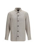 Zegna Cashmere, Linen, and Silk Blend Overshirt — Beige