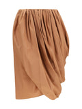 Chloé Draped Cotton Skirt — Beige