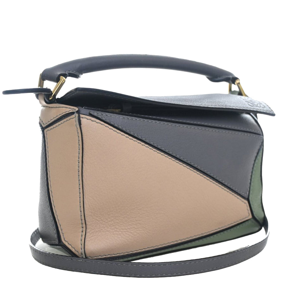 Mini Tricolor Calfskin Puzzle Satchel