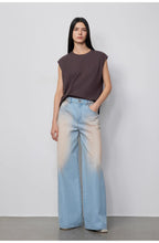 Wantful Fantasy Heavy Industry Washed Spray Colored Wide Leg Jeans Women's Low Waist Straight Leg Bootleg Pants