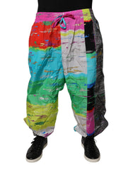 Men's Multicolor Patchwork Mid Waist Sweatpants Pants Nylon