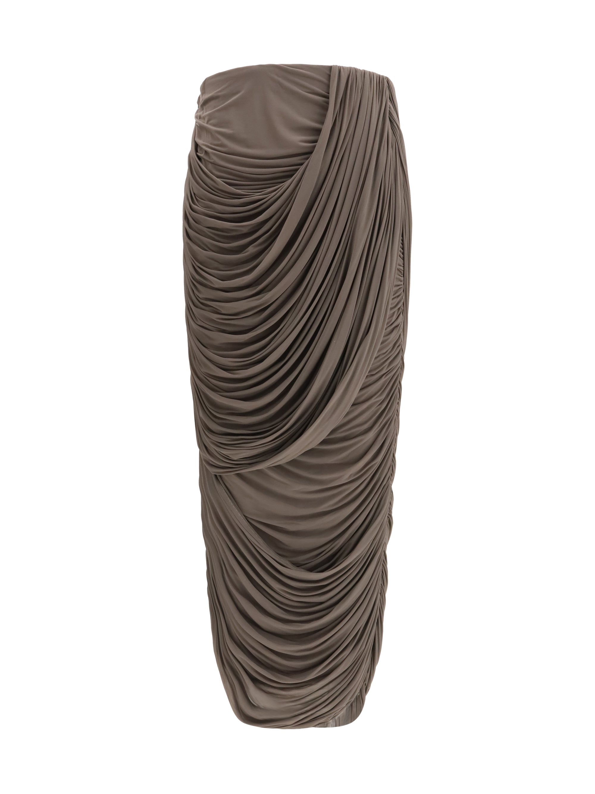 Magda Butrym Draped Cupro Skirt — Brown