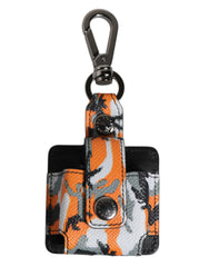 Men's Multicolor Camouflage Leather Airpods Case Calf Accessory