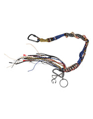 Women's Multicolor Braided Rope Logo Bag Shoulder Strap Fabric