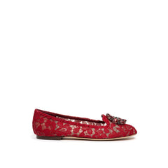 Women's Red Viscose Ballet Flats