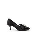 Women's Black Viscose Pumps