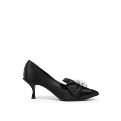 Women's Black Viscose Pumps