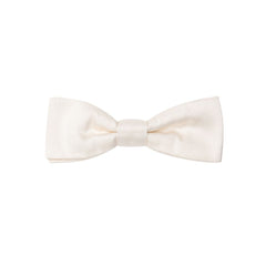 Men's White Silk Bowtie Accessory