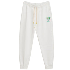 Men's White Cotton Athletic Pants