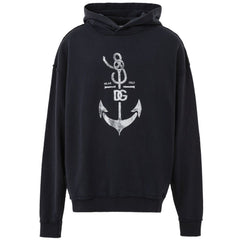 Men's Blue Cotton Sweatshirt Clothing