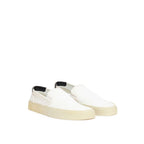 White Cotton Low Top Sneakers