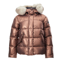 Women's Pink Polyester Full-Length Jacket Clothing