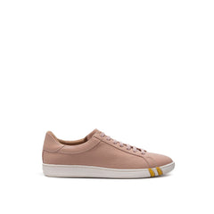 Women's Pink Fabric And Leather Low Top Sneakers