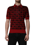 Men's Silk Hearts & Xs Jacquard Polo Red Polyurethane Nylon