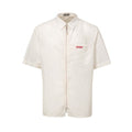 Men's White Polyester Shortsleeve Shirt
