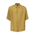 Men's Yellow Silk Shortsleeve Shirt