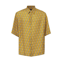 Men's Yellow Silk Shortsleeve Shirt