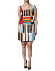 Women's Multicolor Cotton Stripe Sleeveless Dress