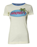 Women's Light Yellow Cotton Short Sleeve T-Shirt