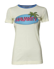 Women's Light Yellow Cotton Short Sleeve T-Shirt