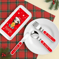 Juego de cubiertos de 3 piezas de acero inoxidable con nombre e inicial para niños, personalizado con personajes de dibujos animados