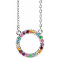 Multi-Gemstone Rainbow Circle Necklace