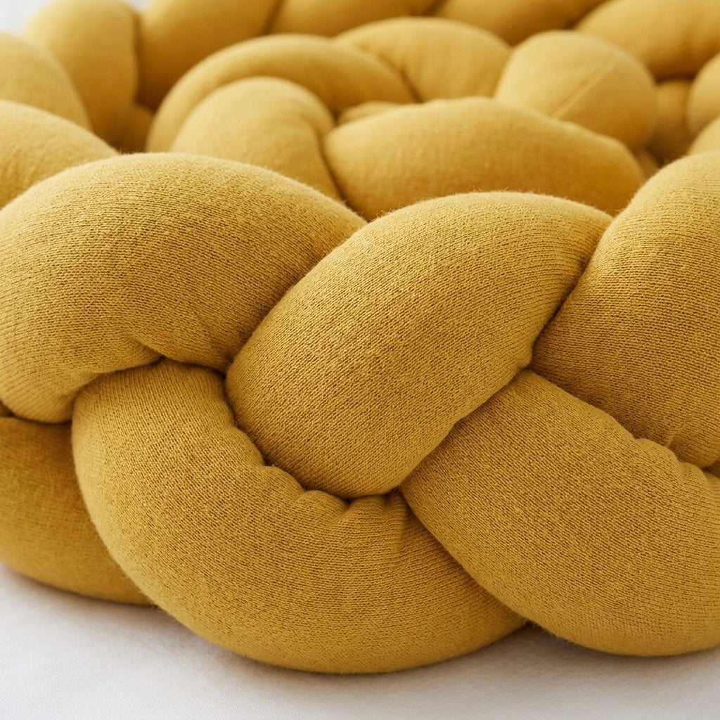 Mustard Cotton Crib Braid 180cm - Softness and Safety for Babies
