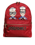 Women's Vulcano Backpack Red Nylon Calf Leather