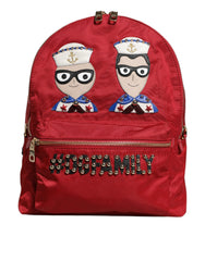 Women's Vulcano Backpack Red Nylon Calf Leather