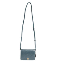 Women's Green Exotic Leather Dg Plaque Crossbody Mini Bag Crocodile 20lf