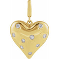 Puffy Heart Diamond Charm