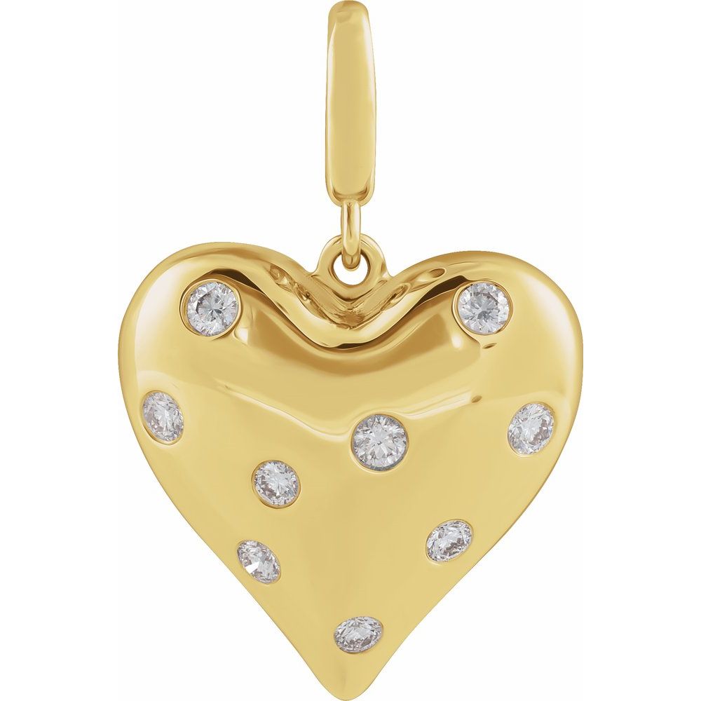 Puffy Heart Diamond Charm