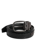 Men's Black Brown Leather Classic Metal Buckle Belt And Calf
