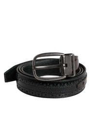 Men's Black Brown Leather Classic Metal Buckle Belt And Calf