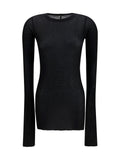 Rick Owens Ribbed Viscose-Silk Knit Sweater — Black