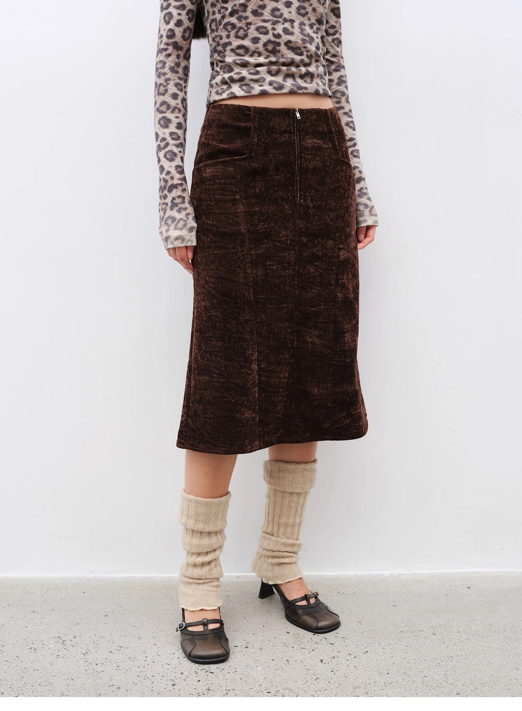 Autumn Slumber Unique Stylish Double-Sided Sherpa Textured Versatile Slimming Skirt