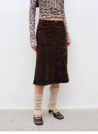 Autumn Slumber Unique Stylish Double-Sided Sherpa Textured Versatile Slimming Skirt