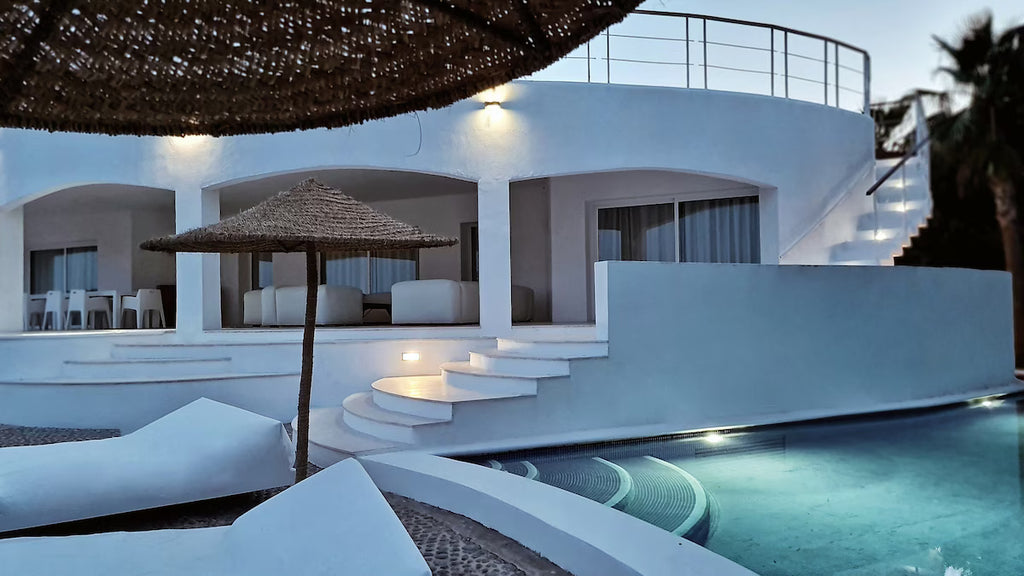 Super Rare 8-Bedroom Luxury Seafront Ibiza Villa with Private Beach, Panoramic Rooftop and Underground DJ Room in Santa Eulalia