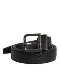 Men's Black Calf Leather Classic Metal Buckle Belt