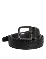 Men's Black Calf Leather Classic Metal Buckle Belt