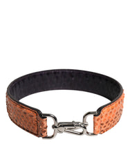 Women's Black Beige Exotic Leather Bag Shoulder Strap Python
