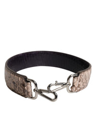 Women's Black Cream Exotic Leather Bag Shoulder Strap Python