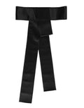 Women's Black Satin Wide Waist Belt Silk