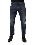 Blue Cotton Stretch Skinny Men Denim Jeans Elastane Clothing