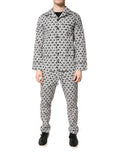 Men's Black White Dg Print Cotton Pajama Set Sleepwear And Clothing