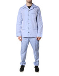 Light Blue Dg Logo Cotton Men Pajama Set Sleepwear Clothing